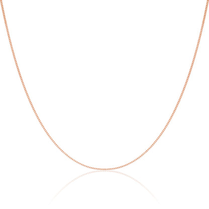 9ct Rose Gold Diamond Cut Curb Chain 16 - 20 Inches