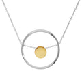 Sterlingsilber Karma Moments vergoldete Perlen- und Ring-Anhänger-Halskette 16 - 22 Zoll