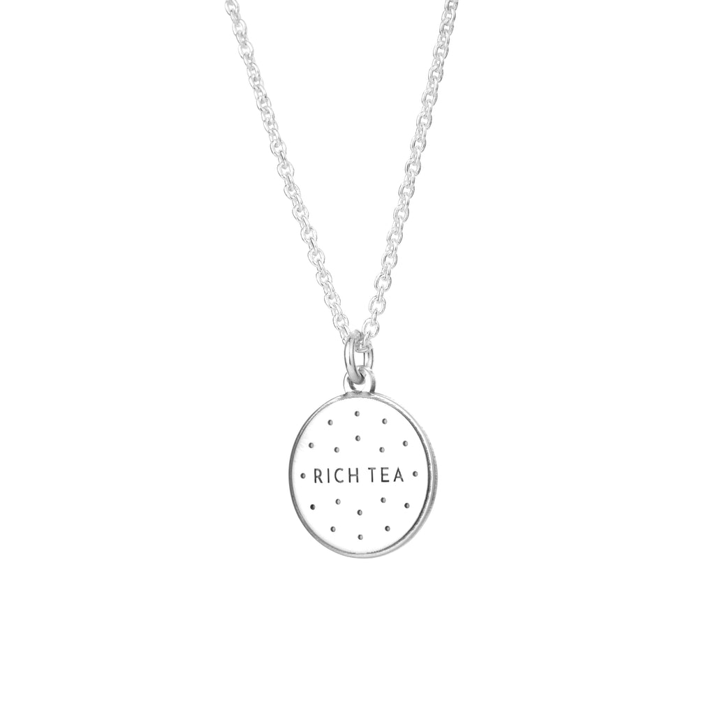 Personalised Sterling Silver Biscuit Necklace