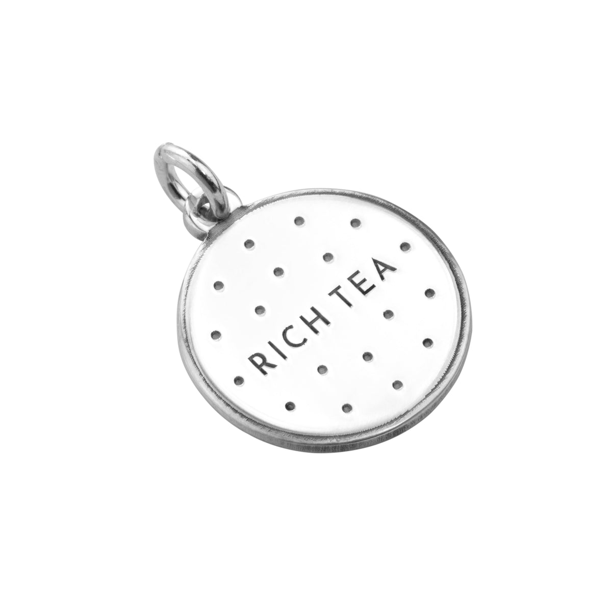 Personalisierter Sterlingsilber-Charm im klassischen Keks-Design