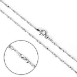 Singapur-Kette aus Sterlingsilber, 40–60 cm