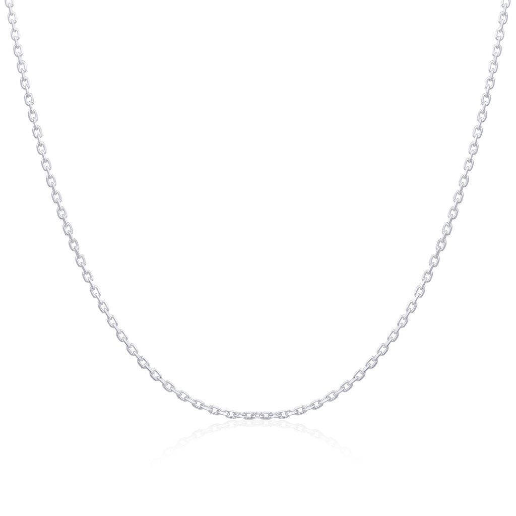Diamantierte feine Ankerkette aus Sterlingsilber, 40 - 45 cm
