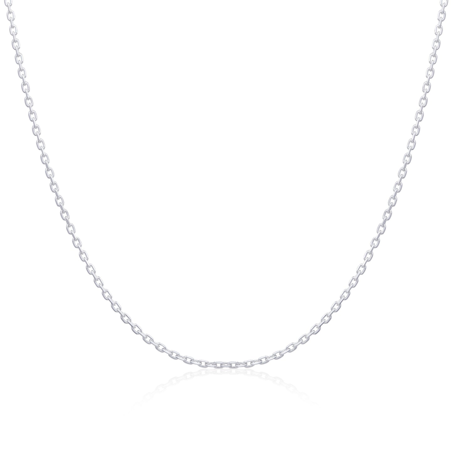 Kette aus Sterlingsilber mit Diamantschliff, 16–18 Zoll