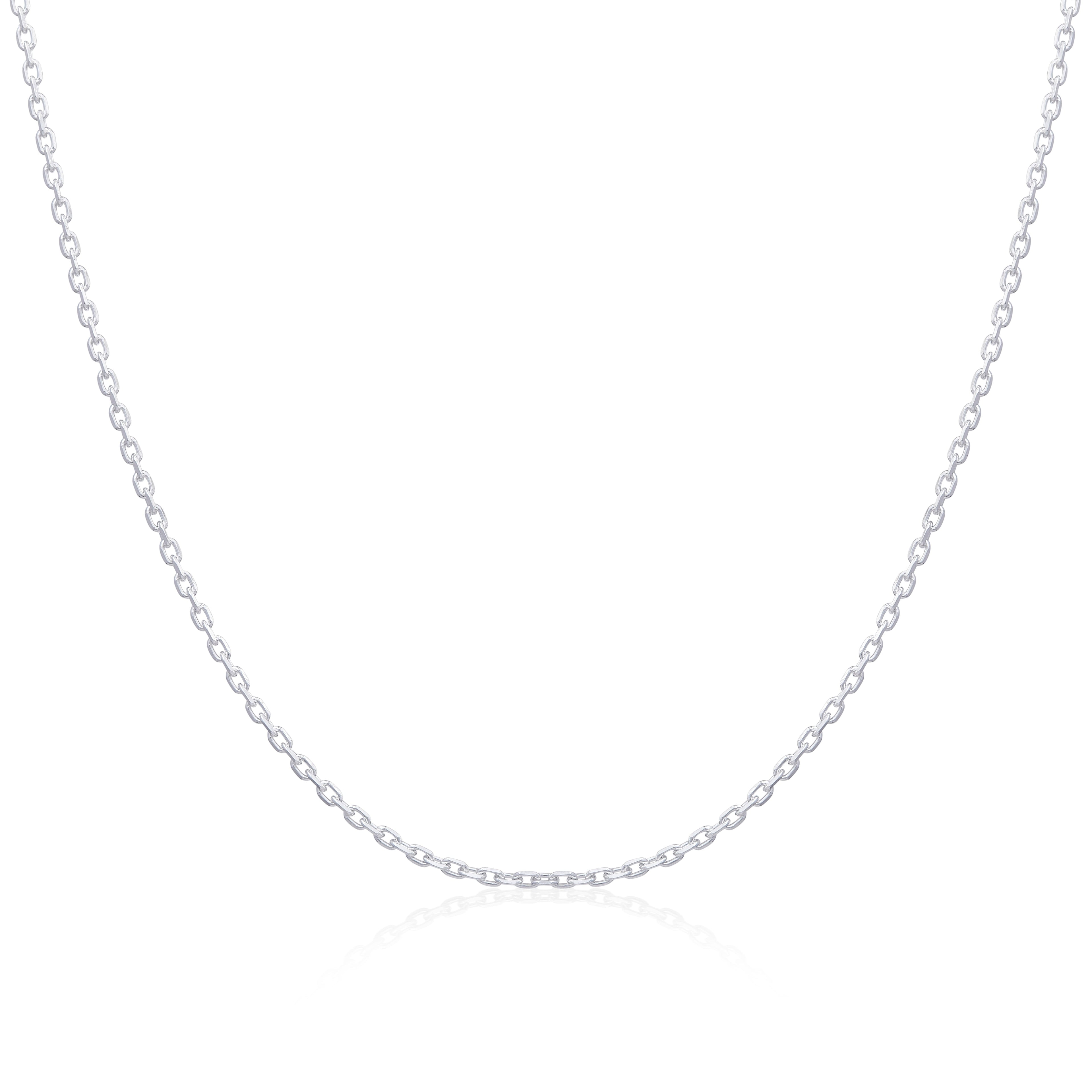 Kette aus Sterlingsilber mit Diamantschliff, 16–18 Zoll