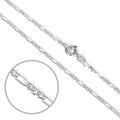 Sterlingsilber Diamantschliff Figaro-Kette 14 - 24 Zoll