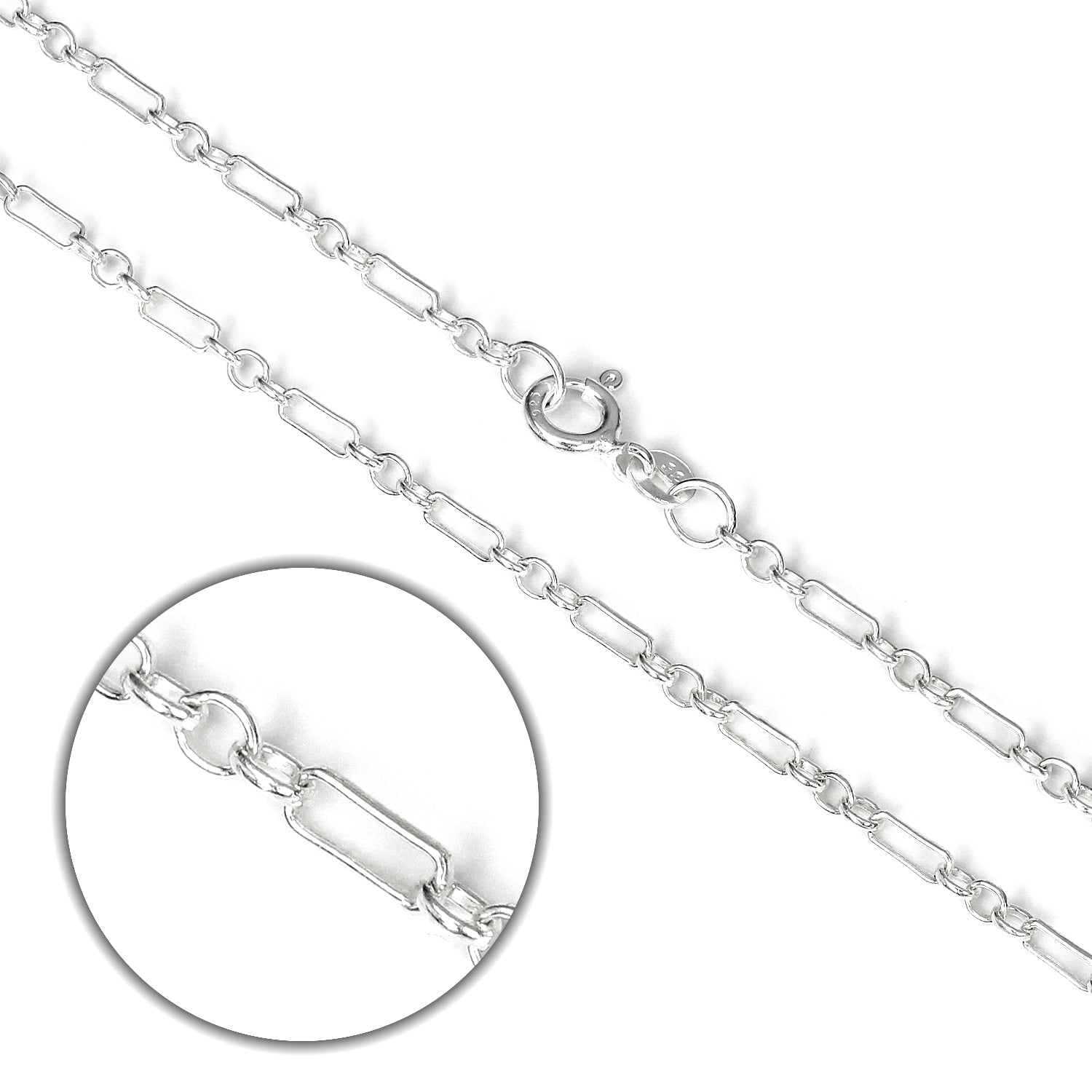 Fetter-Kette aus Sterlingsilber, 16–24 Zoll