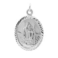 Sterlingsilber Groß Oval St. Christophorus Anhänger