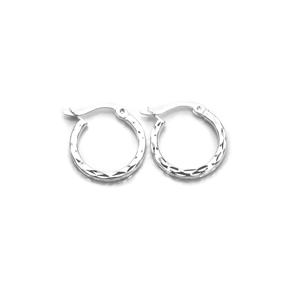 Sterlingsilber Quadratische Ohrringe mit Diamantschliff