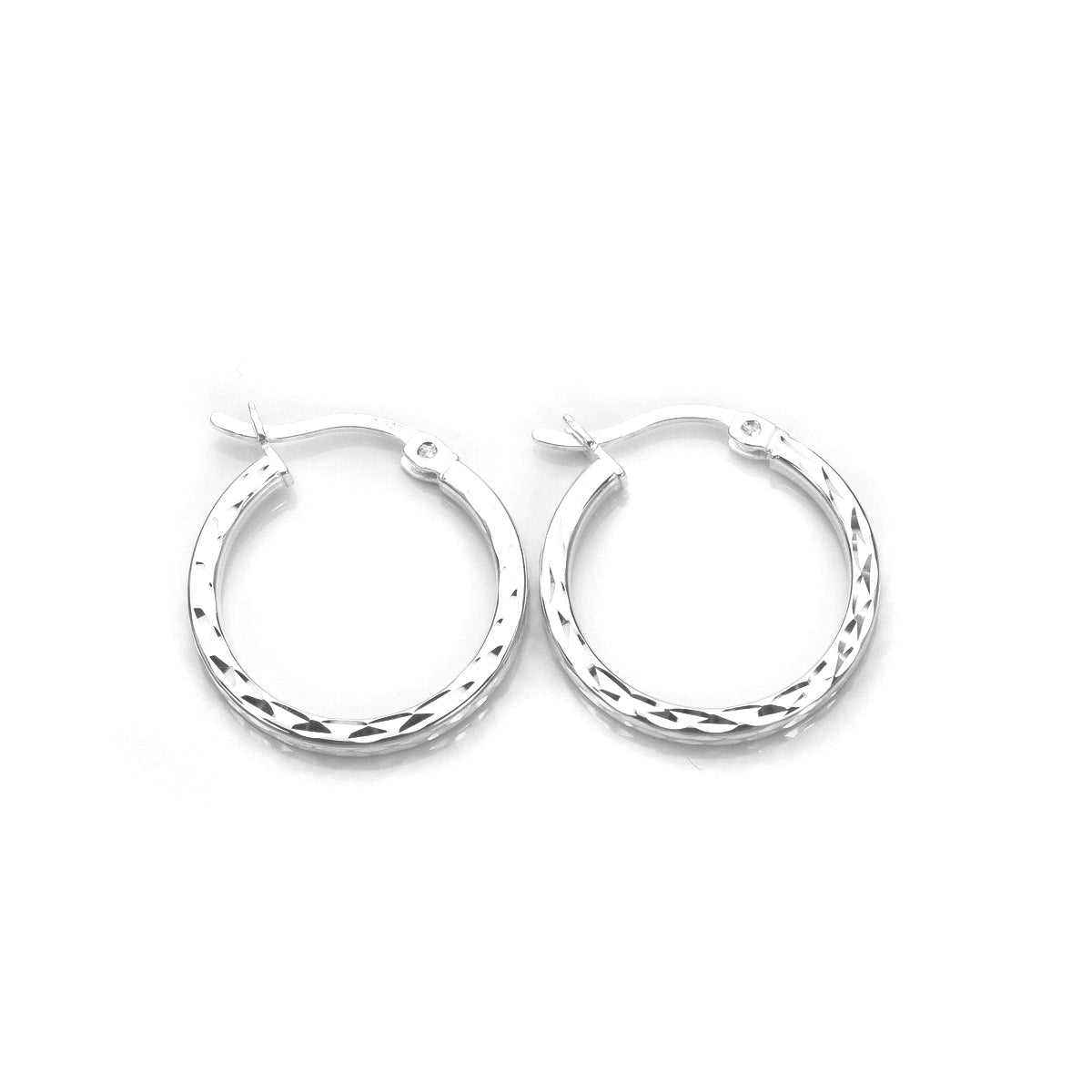 Sterlingsilber Quadratische Ohrringe mit Diamantschliff