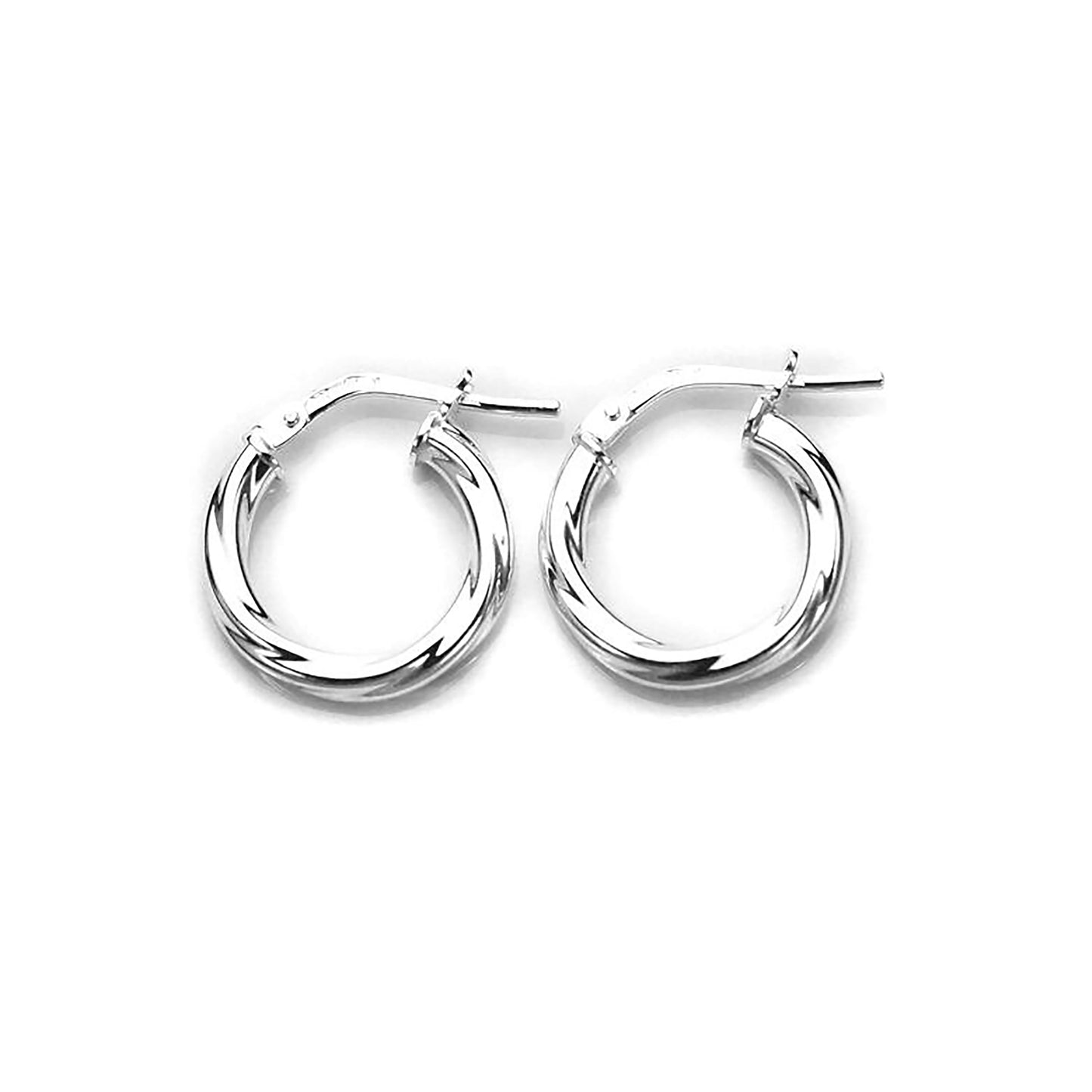 Sterling Silber Gedrehte 2,5 mm Creolenohrringe