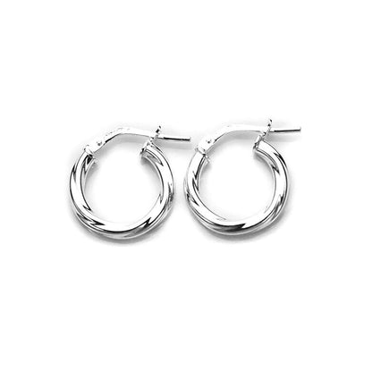 Sterling Silber Gedrehte 2,5 mm Creolenohrringe