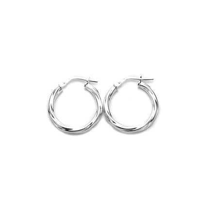 Sterling Silber Gedrehte 2,5 mm Creolenohrringe