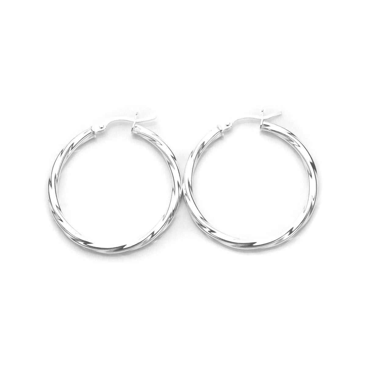 Sterlingsilber Gedrehte 2,5 mm Creolenohrringe
