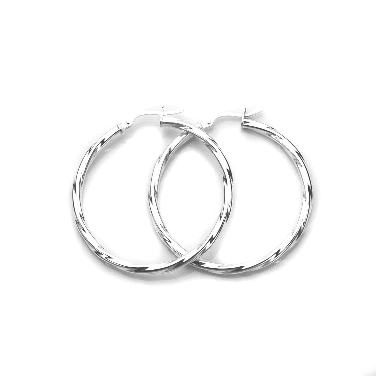 Sterling Silber Gedrehte 2,5 mm Creolenohrringe