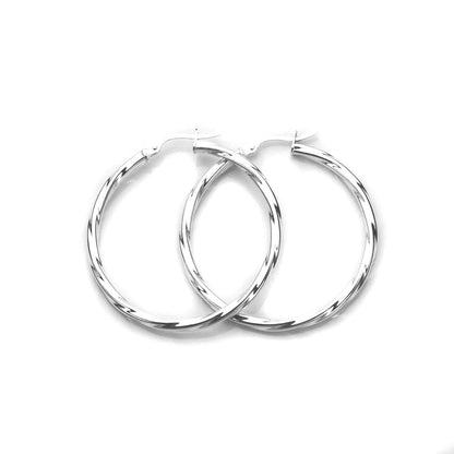 Sterling Silber Gedrehte 2,5 mm Creolenohrringe