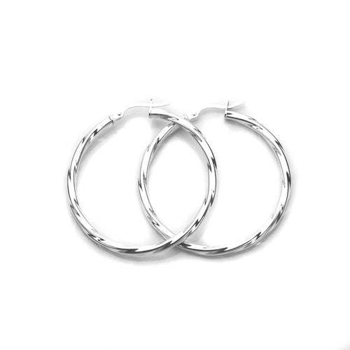 Sterlingsilber Gedrehte 2,5 mm Creolenohrringe