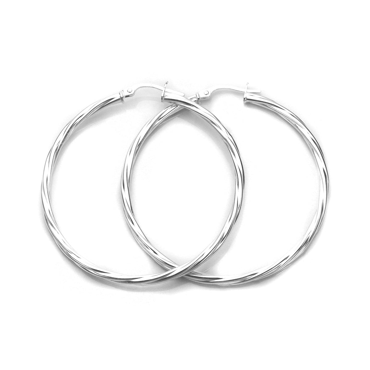 Sterlingsilber Gedrehte 2,5 mm Creolenohrringe