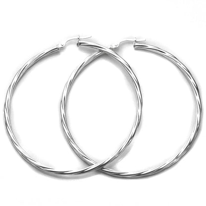 Sterling Silber Gedrehte 2,5 mm Creolenohrringe