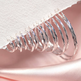 Sterlingsilber Gedrehte 2,5 mm Creolenohrringe