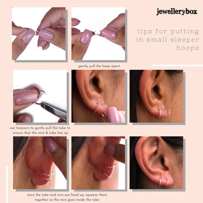 Sterlingsilber 10mm Schläfer Creolen Ohrringe Satz - Drei Farben