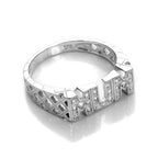 Mutter-Ring aus Sterlingsilber mit klarem Zirkonia
