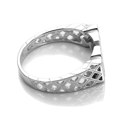 Mutter-Ring aus Sterlingsilber mit klarem Zirkonia