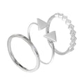 Sterlingsilber dreieckige CZ quadratische geometrische Stapelringe im Set