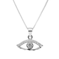 Sterlingsilber & Klar CZ Kristall Teufelsauge Anhänger Halskette 40,5 - 56 cm