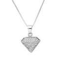 Halskette mit Anhänger aus Sterlingsilber und klarem CZ-Kristall in Juwelenform, 16–22 Zoll