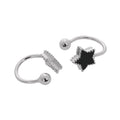 Sterlingsilber & Schwarz Emaille Stern Ohrmanschette