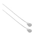 Sterlingsilber & CZ Kristall Weihnachtskugel Durchzieher Ohrringe