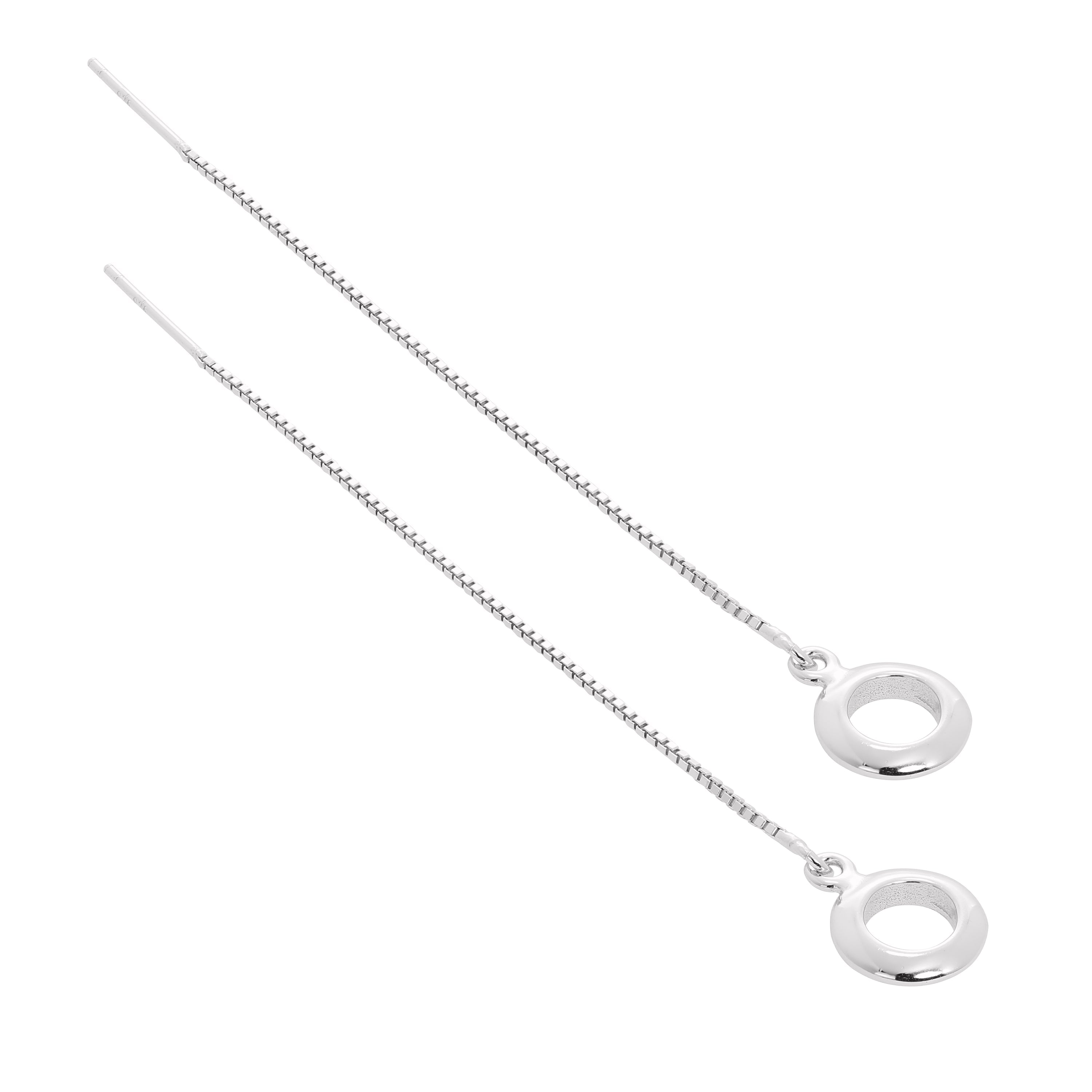 Sterlingsilber Kreis Durchzieher Ohrringe