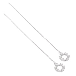 Sterlingsilber & Klar CZ Kristall Karma Kreis Durchzieher Ohrringe