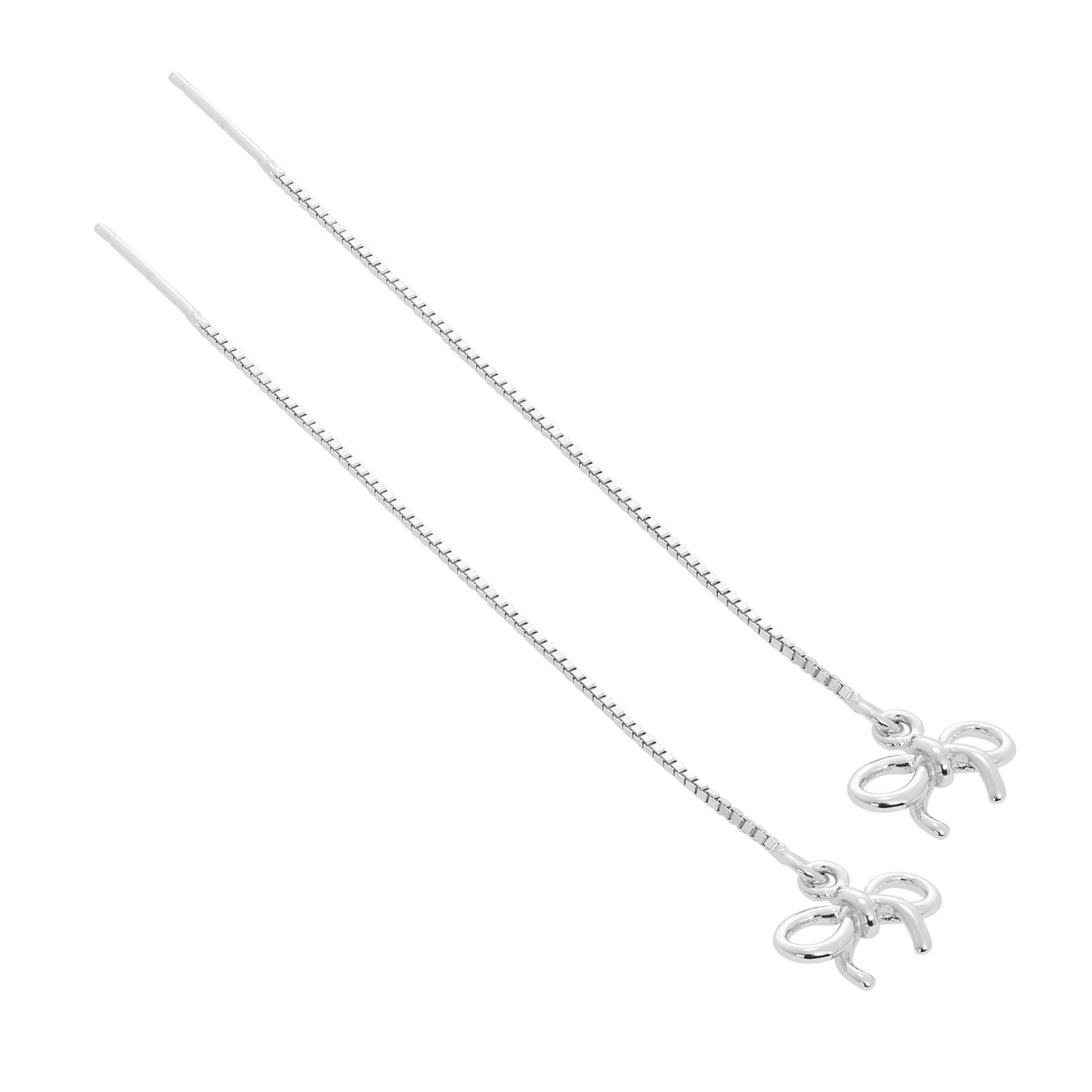 Sterlingsilber Schleife Durchzieher Ohrringe