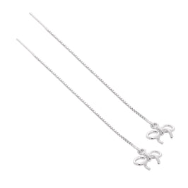 Sterlingsilber Schleife Durchzieher Ohrringe