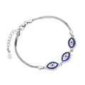 Sterlingsilber & CZ Kristall Dreifach Teufelsauge Armband