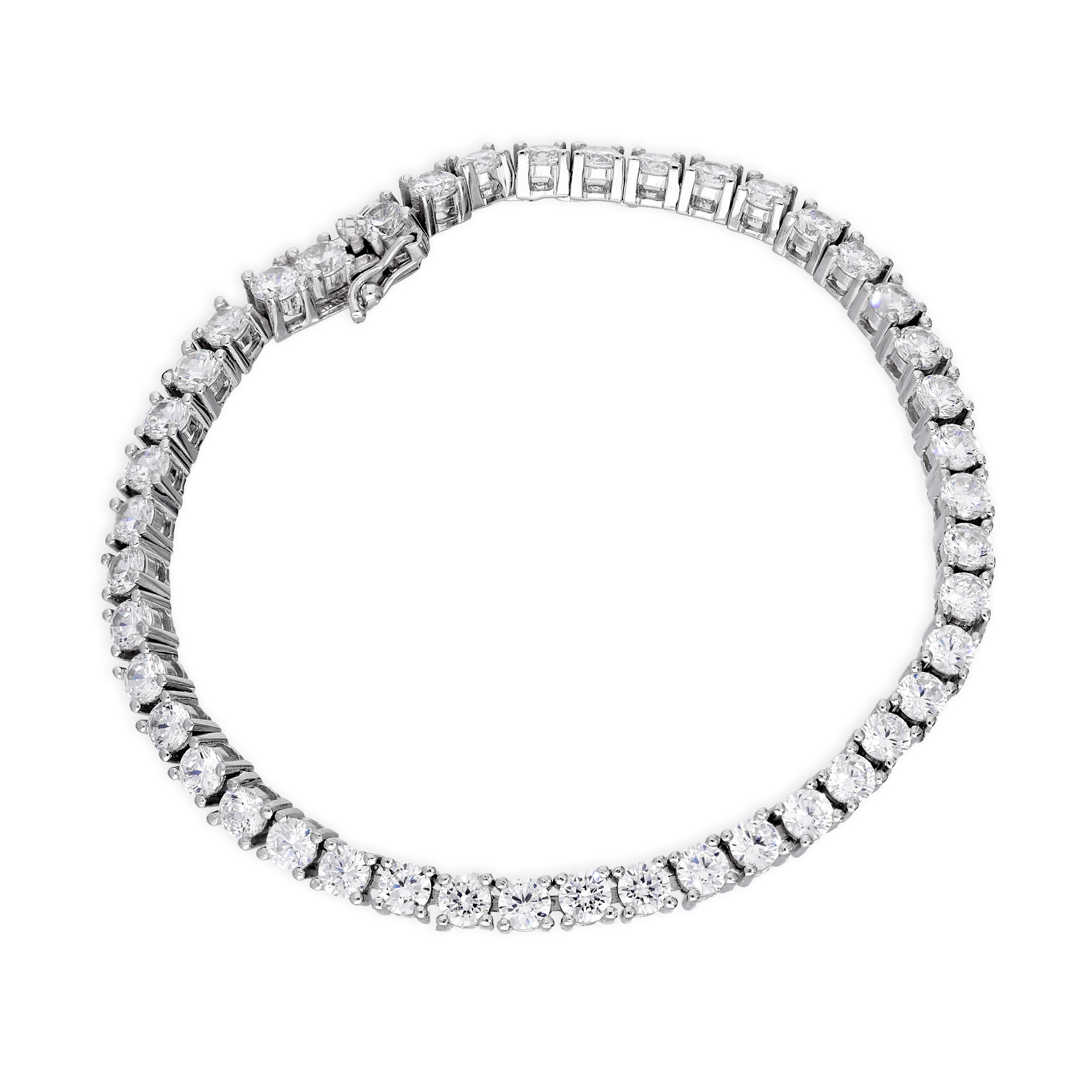 Sterlingsilber & Klar CZ Kristall Tennis Armband