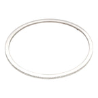 Runder Armreif aus Sterlingsilber mit klaren CZ-Kristallen, 61 mm