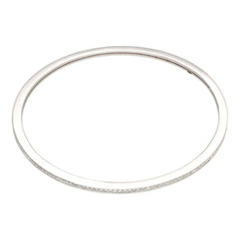 Runder Armreif aus Sterlingsilber mit klaren CZ-Kristallen, 61 mm