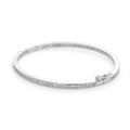 Sterlingsilber & Klar CZ Kristall Scharnier Oval Armreif