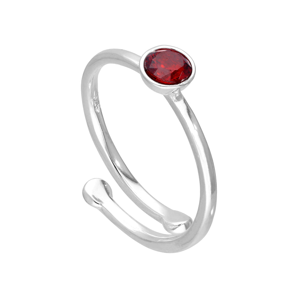 Sterlingsilber & CZ Kristall Einstellbare Geburtsstein Ringe