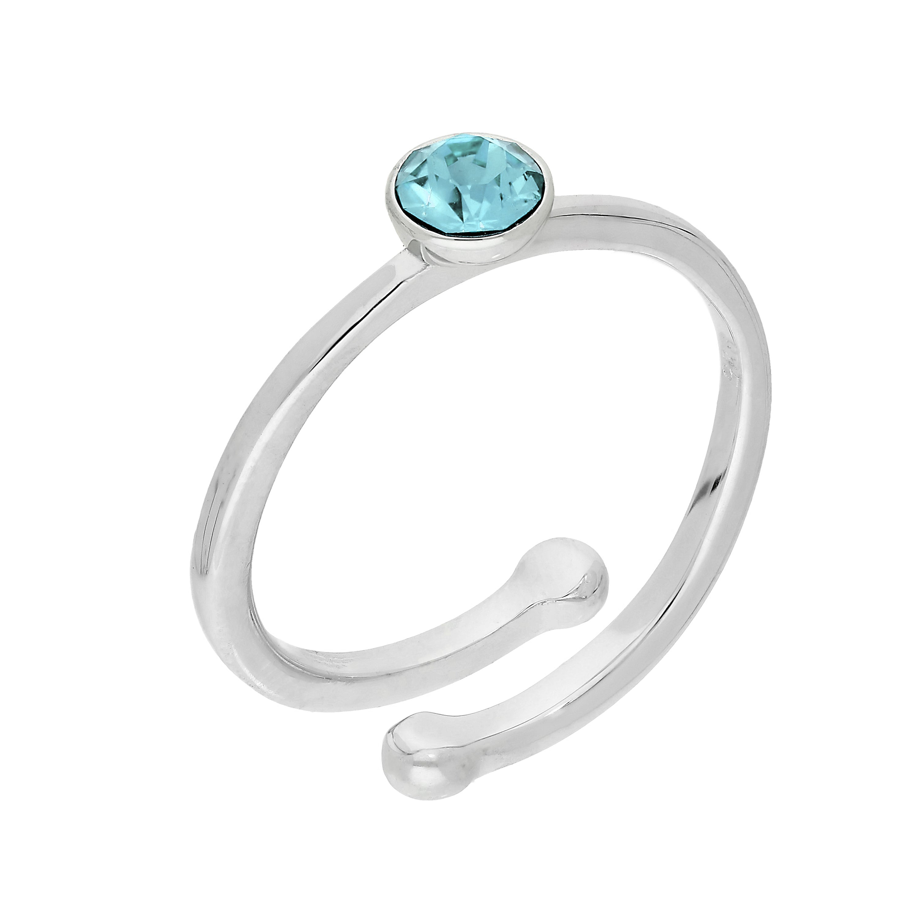 Sterlingsilber & CZ Kristall Einstellbare Geburtsstein Ringe