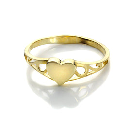 Personalisierbarer 9 Karat Gelbgold Herz-Siegelring