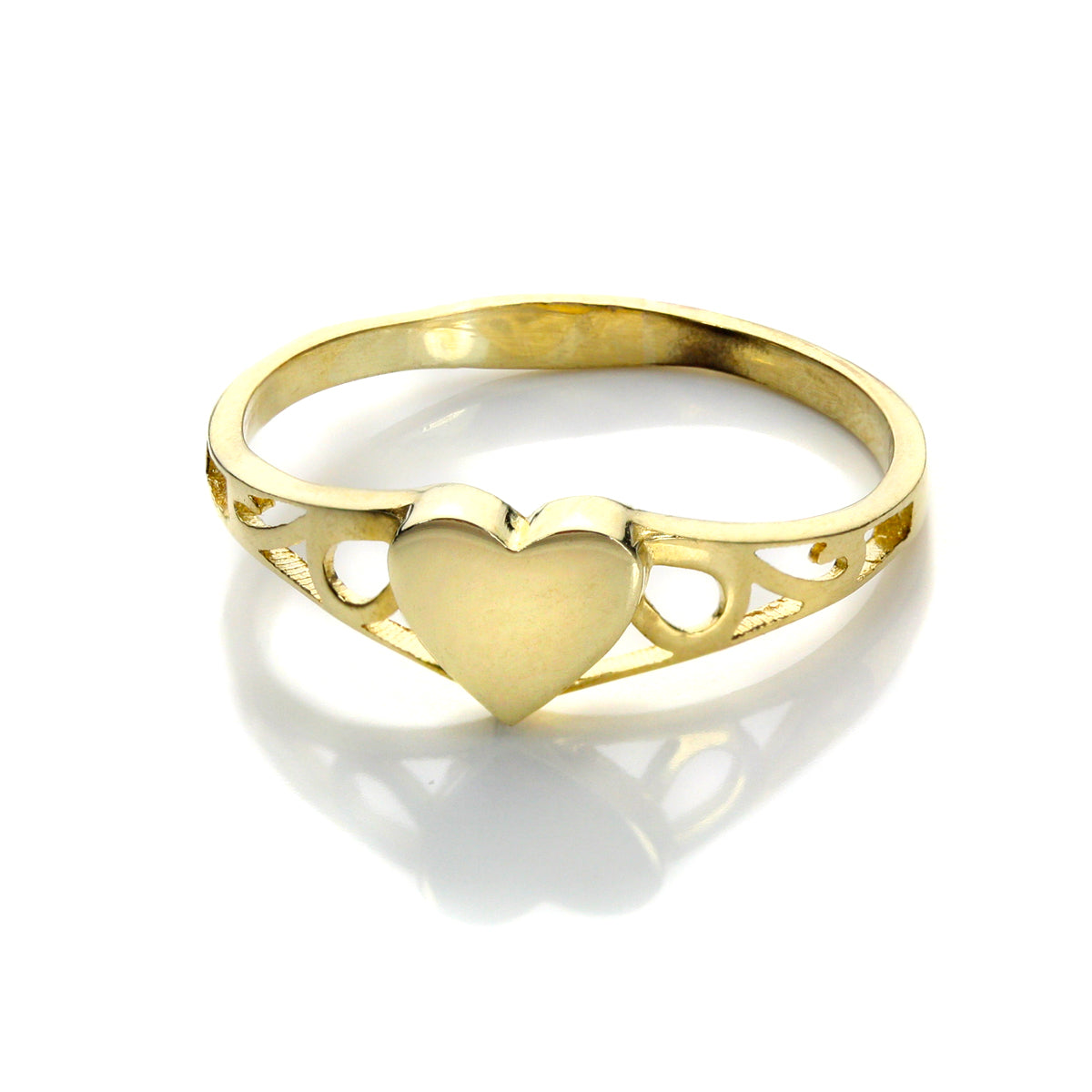 Personalisierbarer 9 Karat Gelbgold Herz-Siegelring