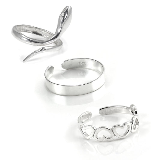 Sterlingsilber Sommer Zehenringe Satz
