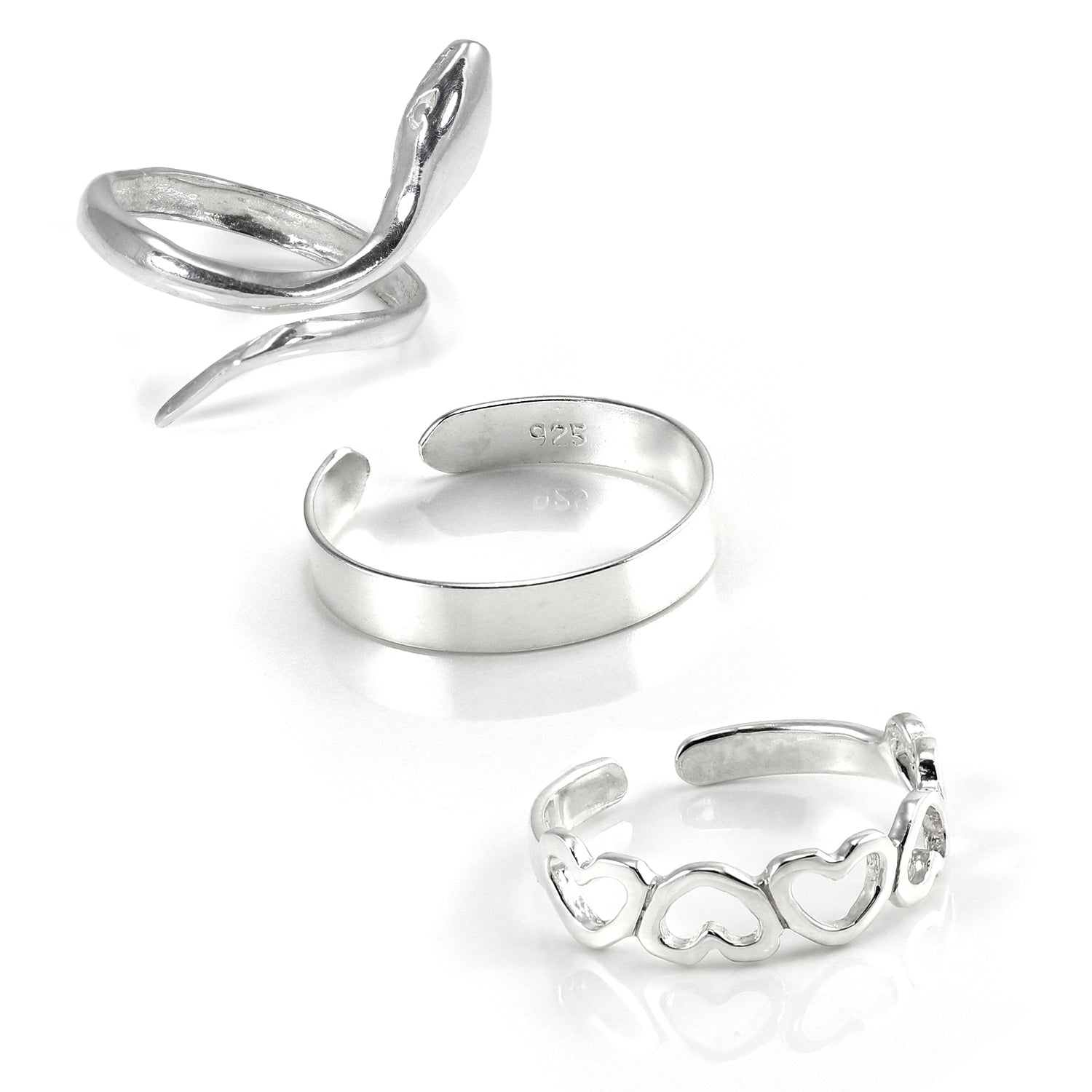 Sterlingsilber Sommer Zehenringe Satz