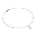 Fein Sterlingsilber Belcher Fußkette mit Kontur Stern - 25,5 cm