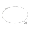 Fein Sterlingsilber Belcher Fußkette mit Diamantschliff Stern Anhänger - 25,5 cm
