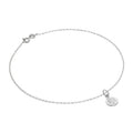 Fein Sterlingsilber Belcher Fußkette mit Winzig Lebensbaum Anhänger - 25,5 cm