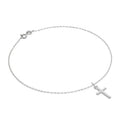 Fein Sterlingsilber Belcher Fußkette mit Klein Einfach Kreuz - 25,5 cm